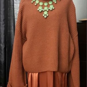 Fun free people sweater and slip dress